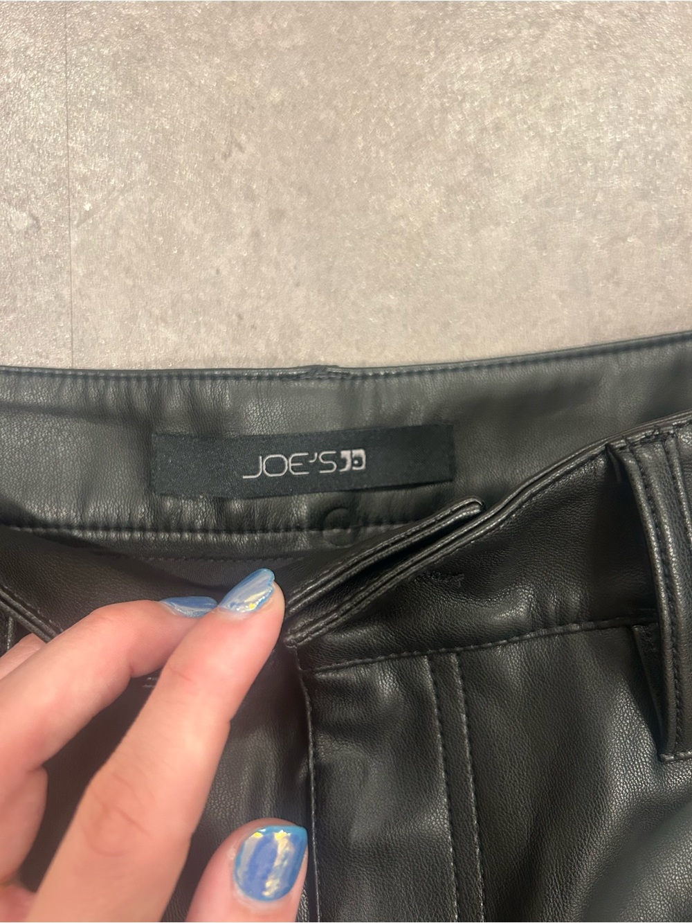 Joe’s Jeans The Mia Black Faux Leather High Rise Wide Leg Pants Size 26 - Picture 6 of 7